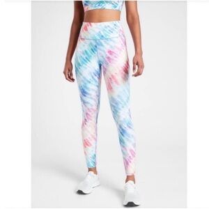 Athleta Love Proudly 7/8 Leggings Tie Dye Multicolor Size Small